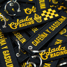 Load image into Gallery viewer, Cafeína y Gasolina, Colada Racing, Double-Sided Embroidered Keychain