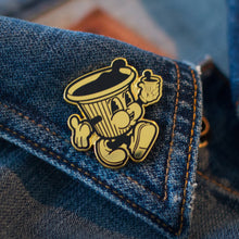 Load image into Gallery viewer, Tito the Cafecito,  Gold &amp; Black Hard Enamel Pin &quot;Nightcrawler Edition&quot;