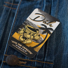 Load image into Gallery viewer, Tito the Cafecito,  Gold & Black Hard Enamel Pin "Nightcrawler Edition"