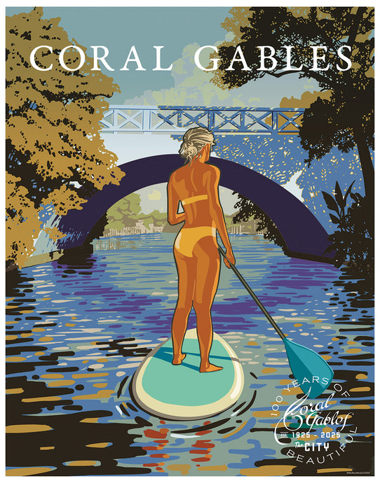 Coral Gables Paddleboard Print
