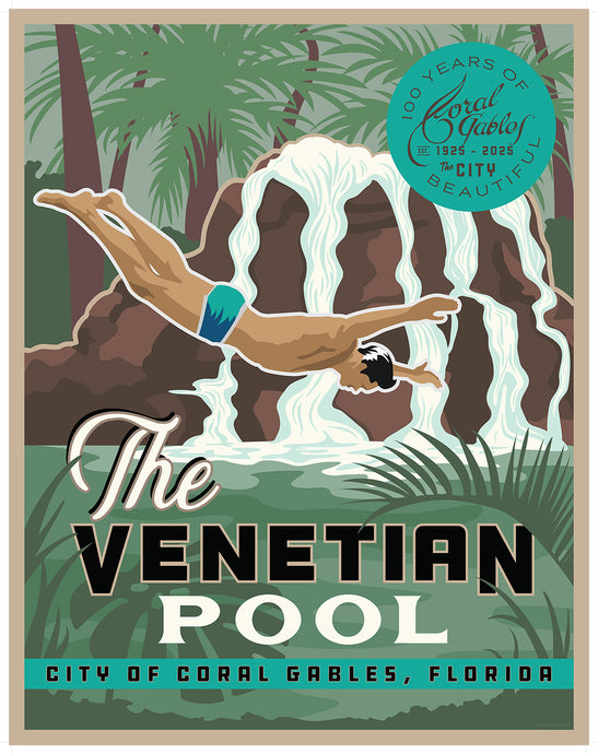 Coral Gables Venetian Pools Diver Print