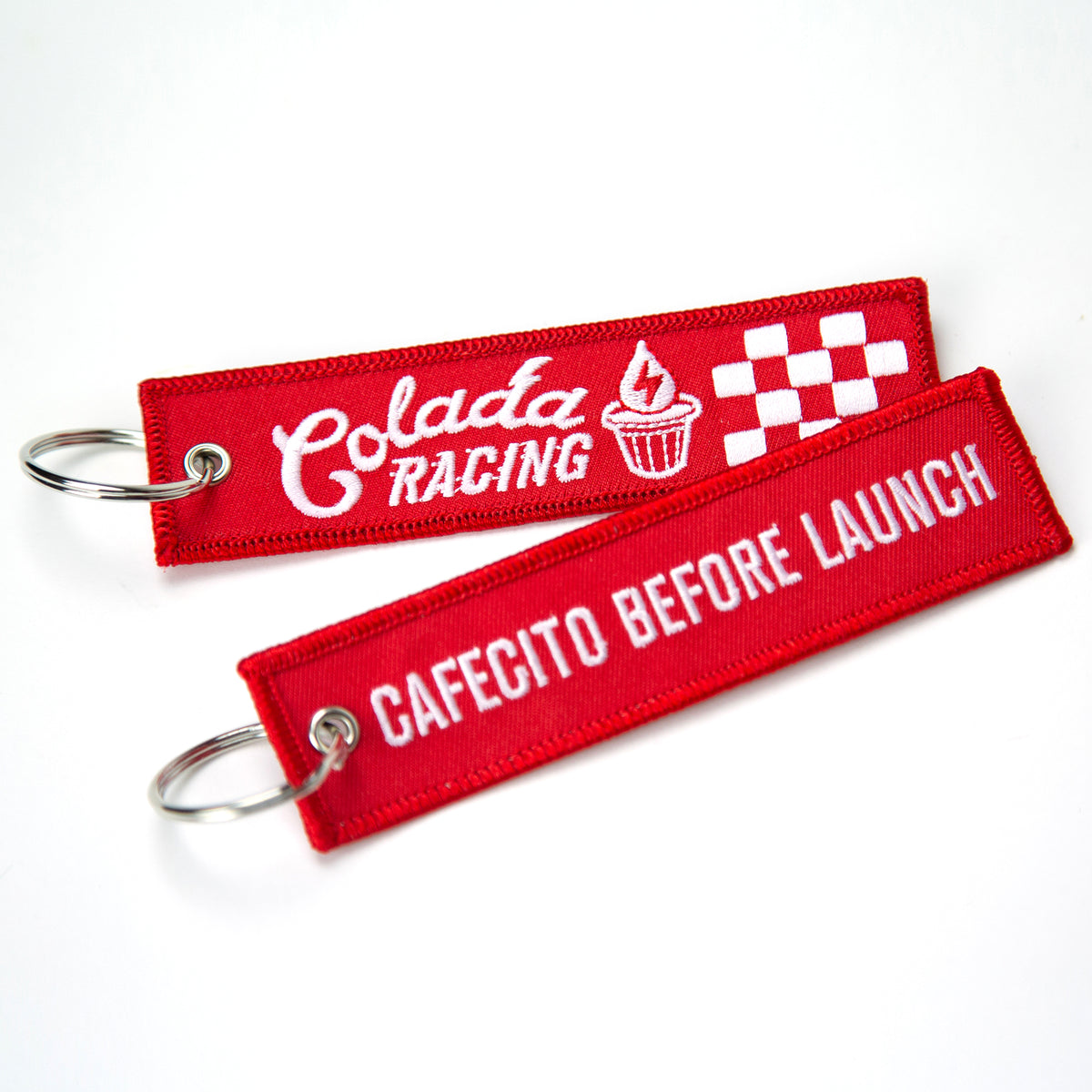 Cafecito Before Launch, Colada Racing, Double-Sided Embroidered Keycha ...