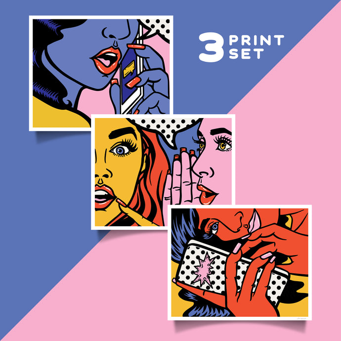 Chismosa Mimosa, 3-print set, Giclée Fine Art Prints, for Beat Culture Brewery