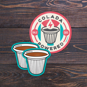 The Cuban coffee mixed cafecito sticker 3-pack.