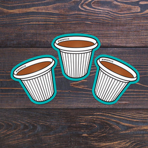 The Cuban cafecito colada sticker 3-pack.