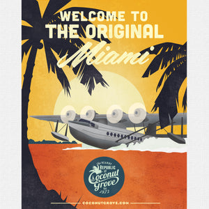 Coconut Grove, Seaplane, giclée art print 11"x14"