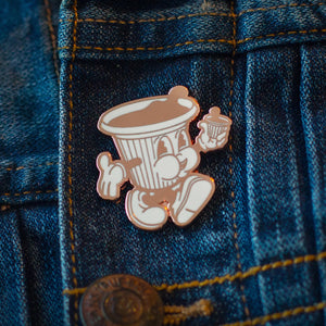 Tito the Cafecito, Rose Gold & White Hard Enamel Pin "Daywalker Edition"